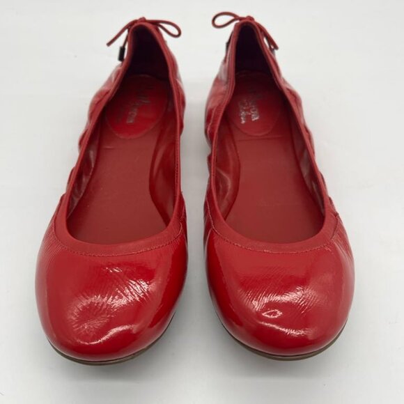 8.5B Cole Haan Nike Air Maria Sharapova Baracara Red Patent Leather Ballet Flats - Picture 1 of 6